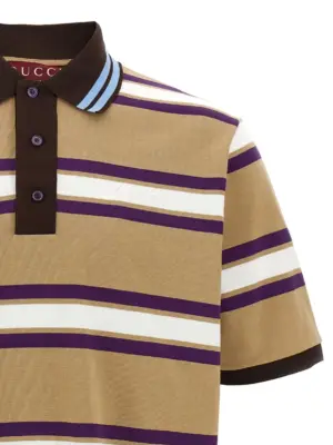 Embossed logo polo shirt Man GUCCI Multicolor