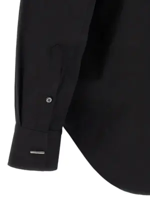 Logo embroidery shirt 100% cotton MCQUEEN Black