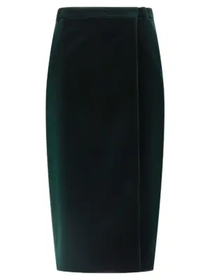 Velvet skirt SAINT LAURENT Green