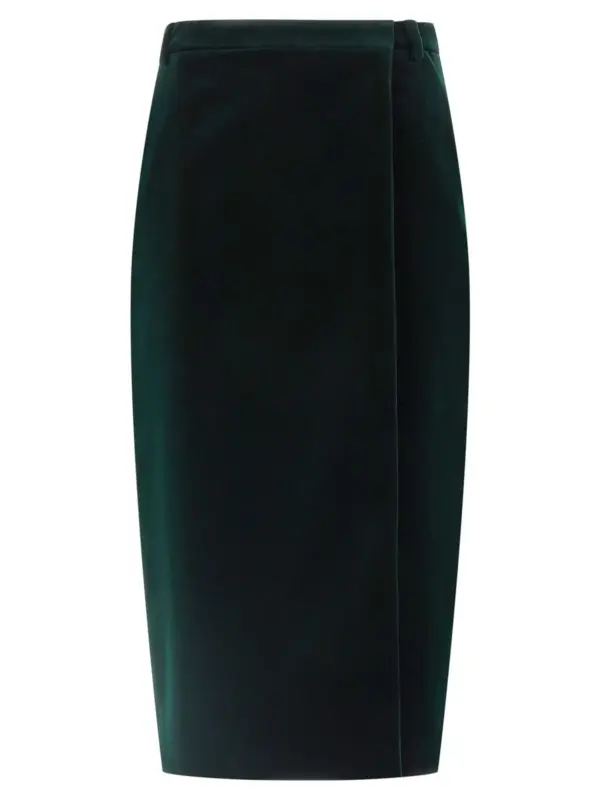 Velvet skirt SAINT LAURENT Green