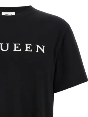 Flocked 'McQueen' T-shirt Man MCQUEEN White/Black
