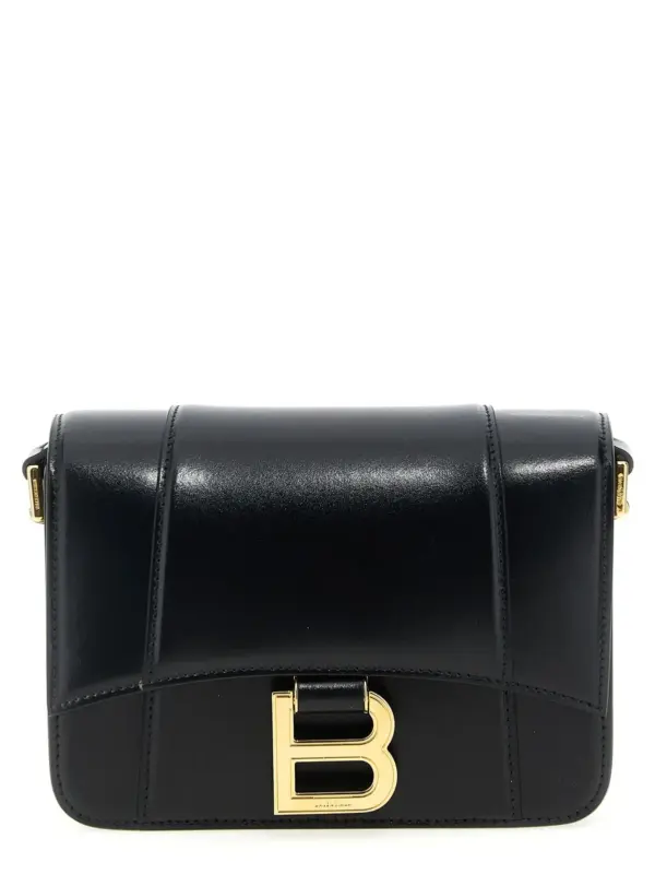 'Flap Hourglass' small crossbody bag BALENCIAGA Black
