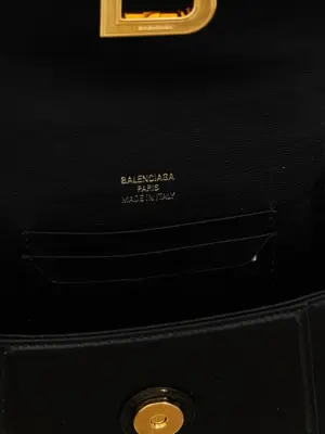 'Flap Hourglass' small crossbody bag 100% calfskin leather (Bos Taurus) BALENCIAGA Black