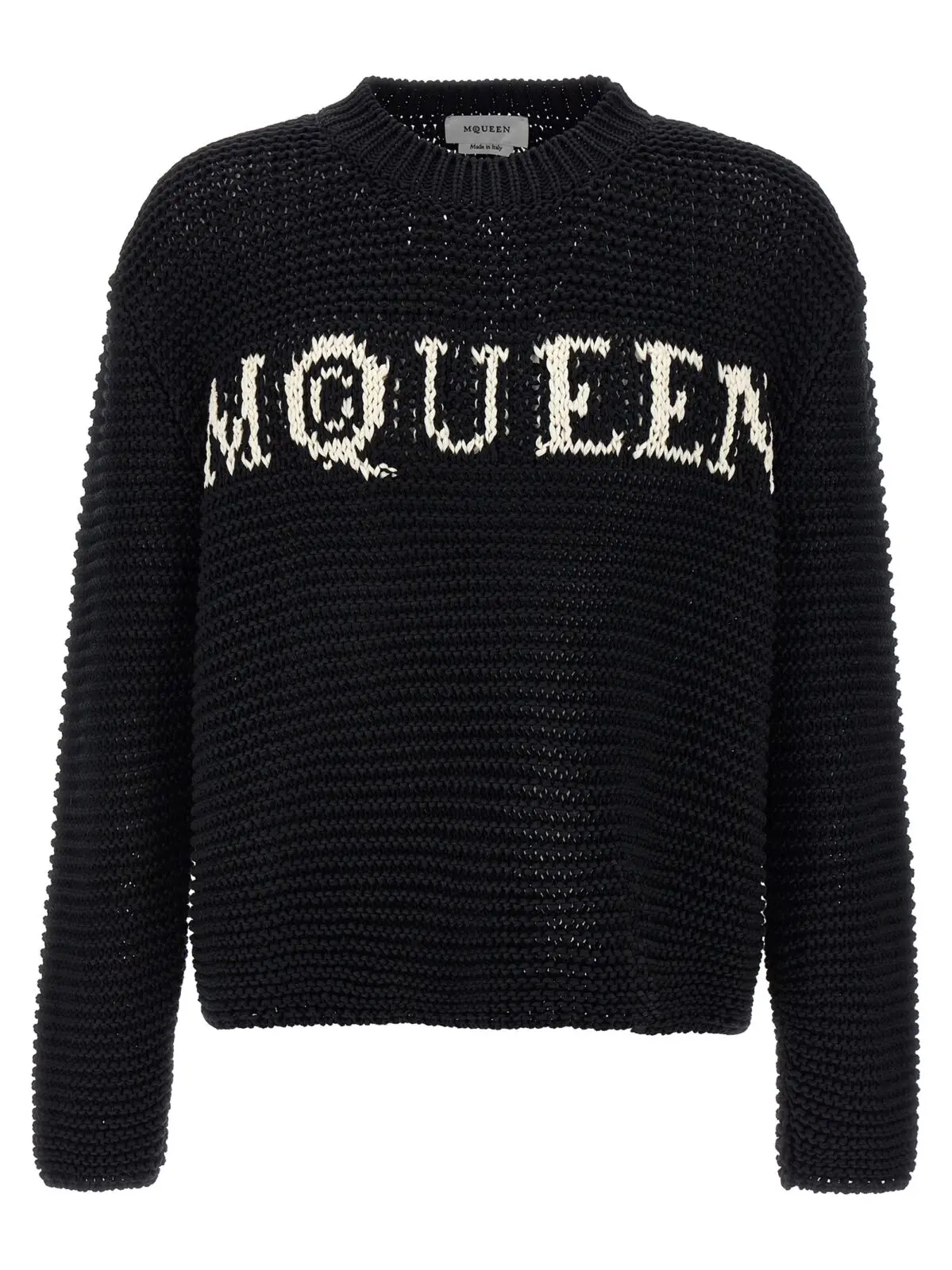 Светр Mcqueen з логотипом Чорно-білий 1 Logo sweater MCQUEEN White/Black