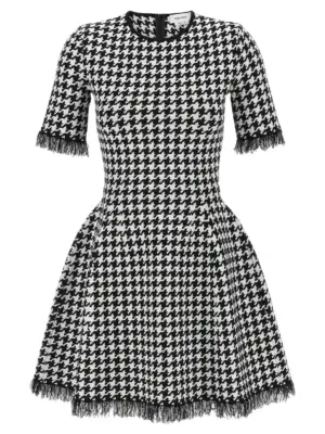Houndstooth dress MCQUEEN White/Black