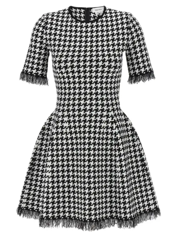 Houndstooth dress MCQUEEN White/Black