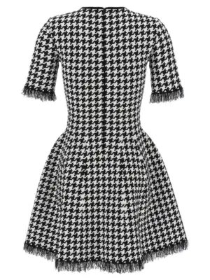 Houndstooth dress 829320Q1BDB1080 MCQUEEN White/Black