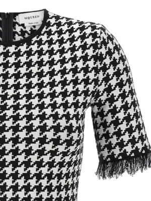 Houndstooth dress Woman MCQUEEN White/Black