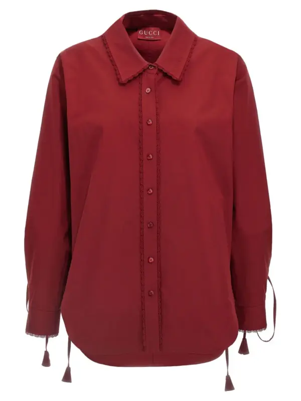 Lacing shirt GUCCI Red