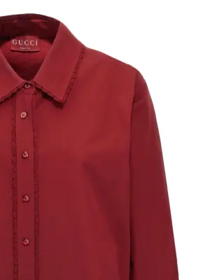 Lacing shirt 100% cotton GUCCI Red