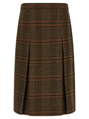 Prince of Wales skirt SAINT LAURENT Brown