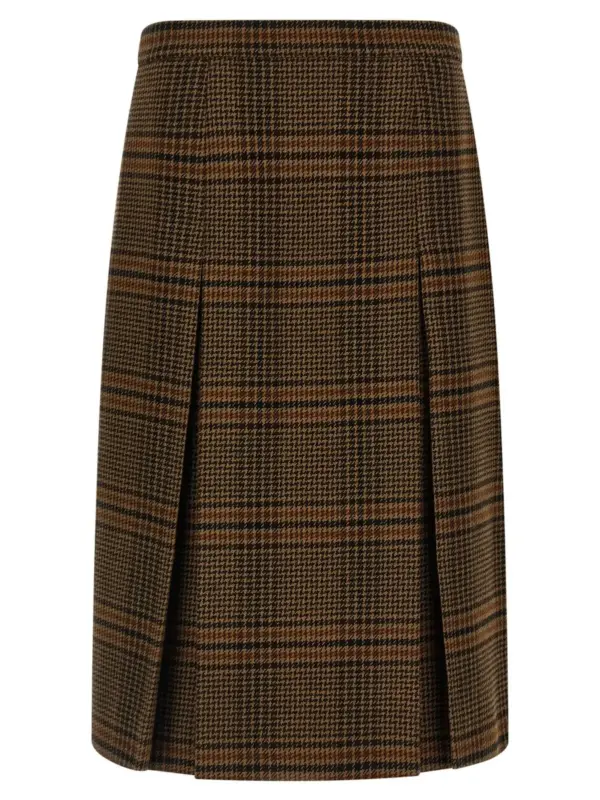 Prince of Wales skirt SAINT LAURENT Brown