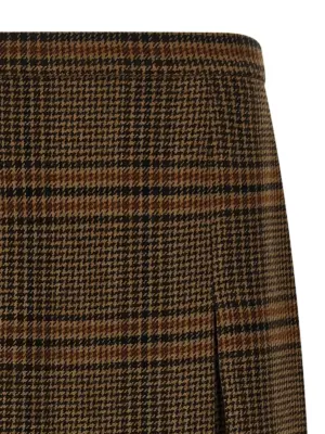 Prince of Wales skirt Woman SAINT LAURENT Brown