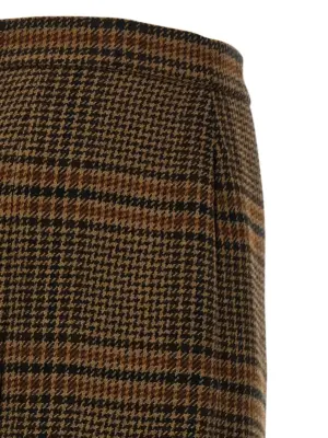 Prince of Wales skirt 100% wool SAINT LAURENT Brown