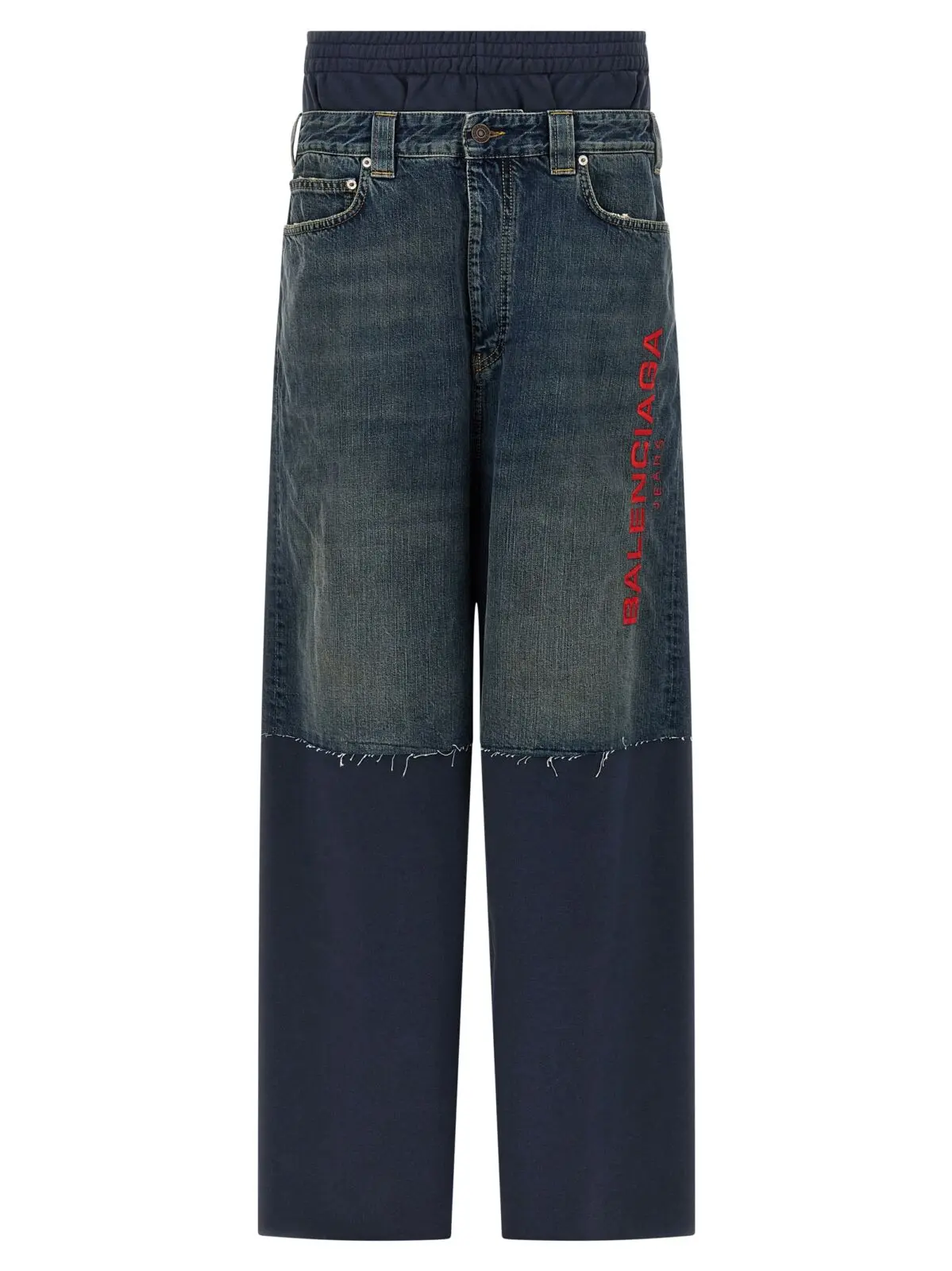Джогери Balenciaga з джинсовими вставками Сині 1 Jeans insert joggers BALENCIAGA Blue