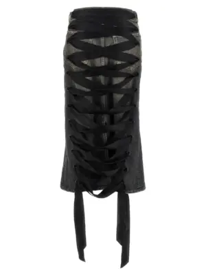 'Lace Up' denim skirt 831713TSW671441 BALENCIAGA Gray