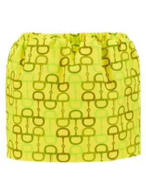 Horsebit print skirt GUCCI Yellow