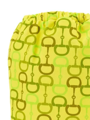 Horsebit print skirt 100% cotton GUCCI Yellow