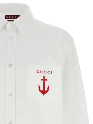 Poplin shirt Man GUCCI White