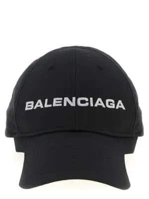 Logo cap BALENCIAGA White/Black