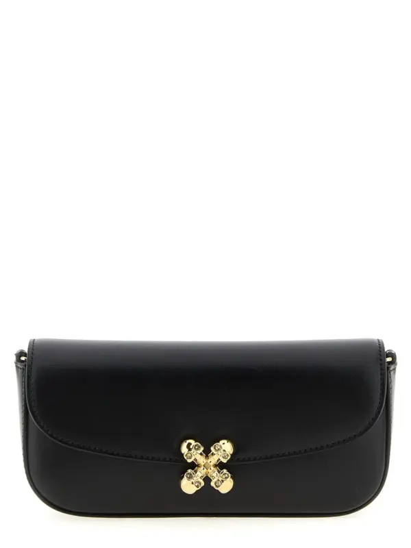 'Skull Flower' small crossbody bag MCQUEEN Black