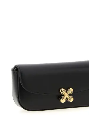'Skull Flower' small crossbody bag Woman MCQUEEN Black