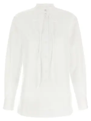 Double G embroidery shirt GUCCI White