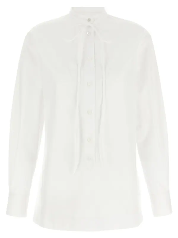 Double G embroidery shirt GUCCI White