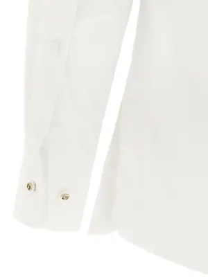 Double G embroidery shirt 100% cotton GUCCI White