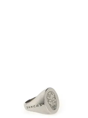 'Signet' ring Man MCQUEEN Silver