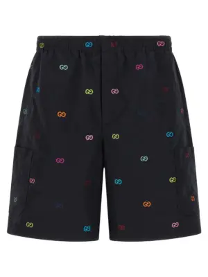Multicolor fil coupé bermuda shorts GUCCI Black