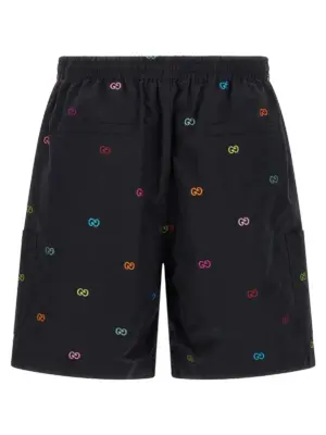 Multicolor fil coupé bermuda shorts 837506ZATA01152 GUCCI Black