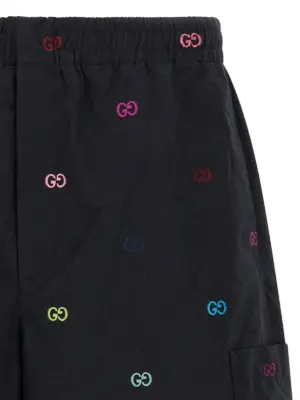 Multicolor fil coupé bermuda shorts Man GUCCI Black