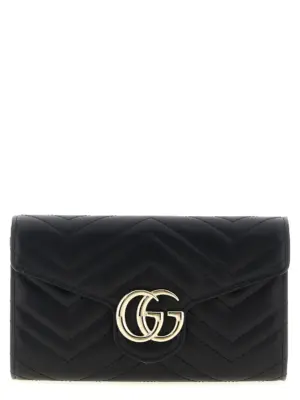 'GG Marmont' wallet on chain GUCCI Black