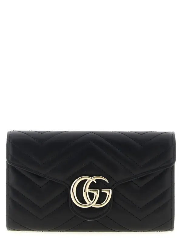 'GG Marmont' wallet on chain GUCCI Black