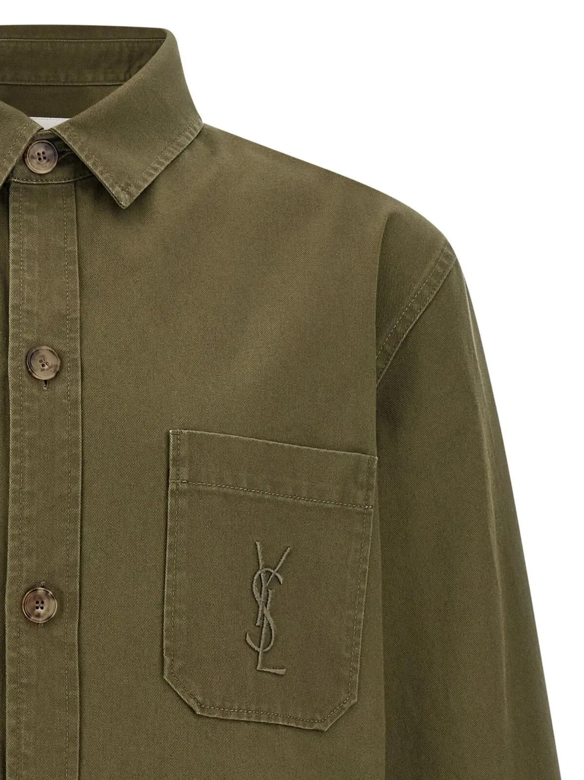Сорочка Saint Laurent Cassandre overshirt Зелена 3 'Cassandre' overshirt Man SAINT LAURENT Green