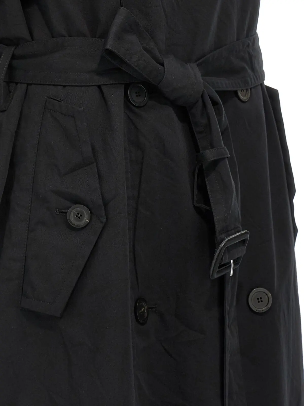 Тренч Balenciaga Stole Чорний 4 Stole trench coat 100% cotton BALENCIAGA Black