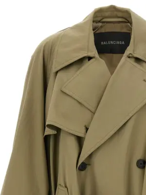 'Draped Neck' trench coat Woman BALENCIAGA Beige