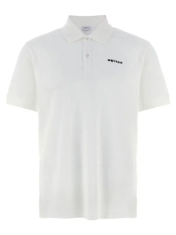 Logo embroidery polo shirt MCQUEEN White/Black