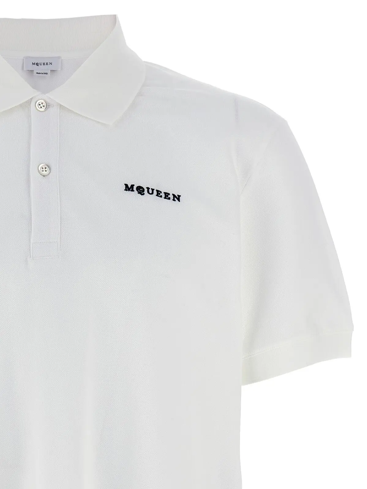 Поло Mcqueen з вишитим логотипом Чорно-біле 3 Logo embroidery polo shirt Man MCQUEEN White/Black