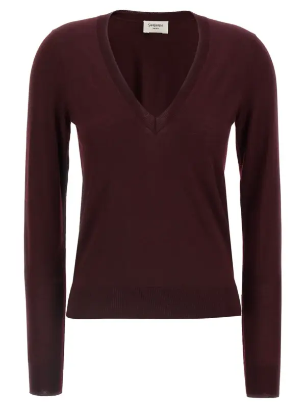 Wool sweater SAINT LAURENT Bordeaux