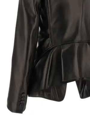Nappa blazer 100% lamb leather (Ovis aries) MCQUEEN Black