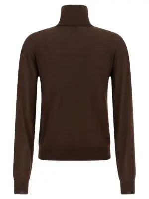 Turtleneck sweater dropped shoulders 840802YAPK22036 SAINT LAURENT Brown