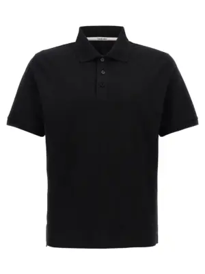 Logo embroidery polo shirt SAINT LAURENT Black