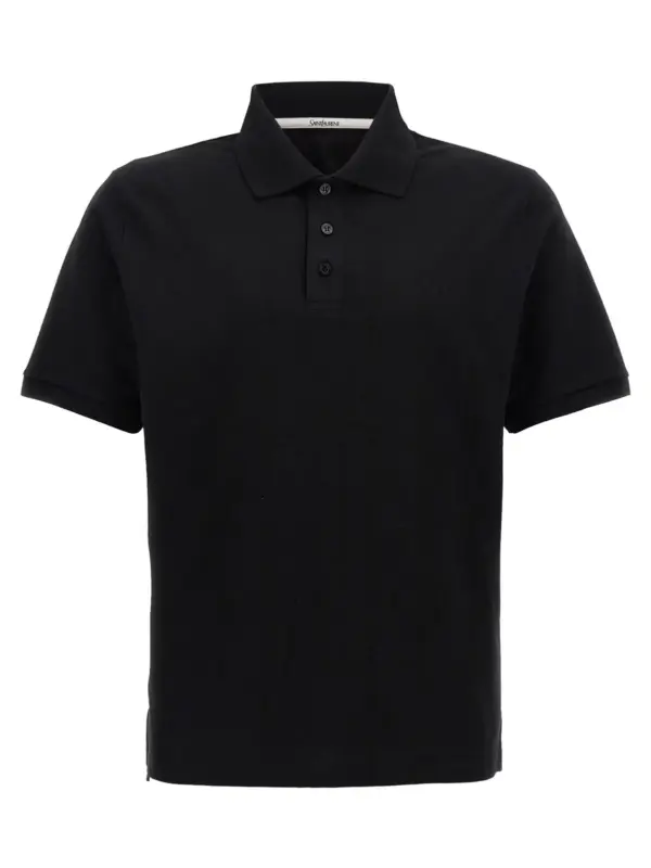 Logo embroidery polo shirt SAINT LAURENT Black