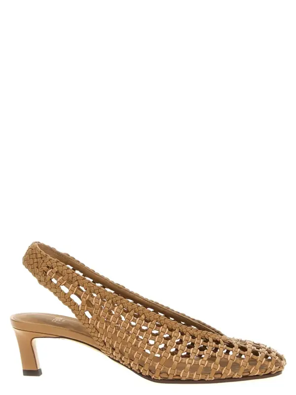 Braided slingback FENDI Brown