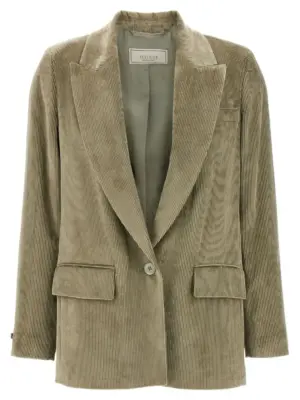 Ribbed velvet blazer PESERICO Green