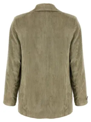 Ribbed velvet blazer A0161601590034 PESERICO Green