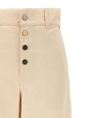 Cotton trousers Woman MOSCHINO Beige