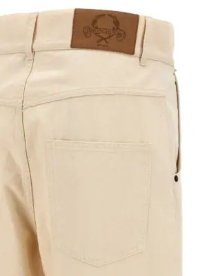 Cotton trousers 100% cotton MOSCHINO Beige